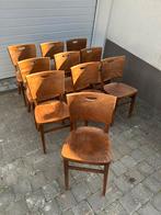 Houten café stoelen, Huis en Inrichting, Stoelen, Ophalen, Gebruikt, Bruin, Vijf, Zes of meer stoelen