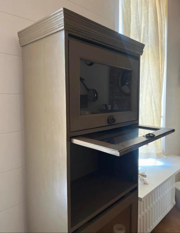 Meuble avec vitrines à abattants (4 portes), Maison & Meubles, Armoires | Autre, Utilisé, Enlèvement