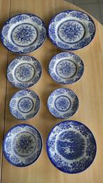 Wit/blauw Engels servies, Huis en Inrichting, Ophalen, Gebruikt, Overige stijlen, Bord(en)