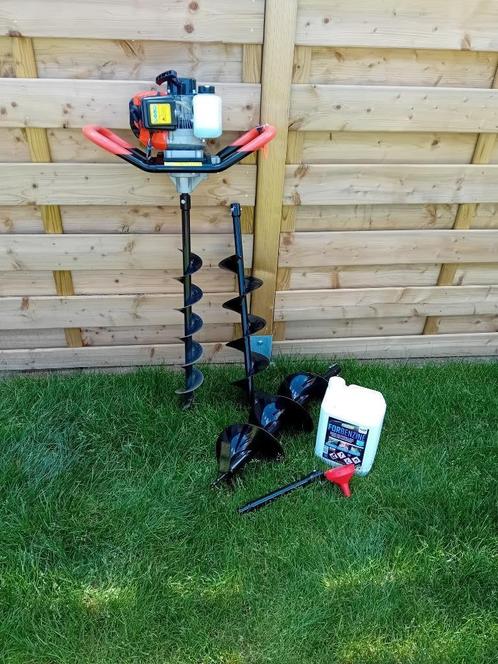 Te huur: Grondboor met boor 10/15/20cm, Tuin en Terras, Hand-tuingereedschap, Nieuw, Grondboor, Ophalen