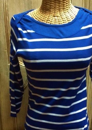 Tex : nieuw longsleeve t-shirt blauw wit 2/3 mouwen , mt L beschikbaar voor biedingen
