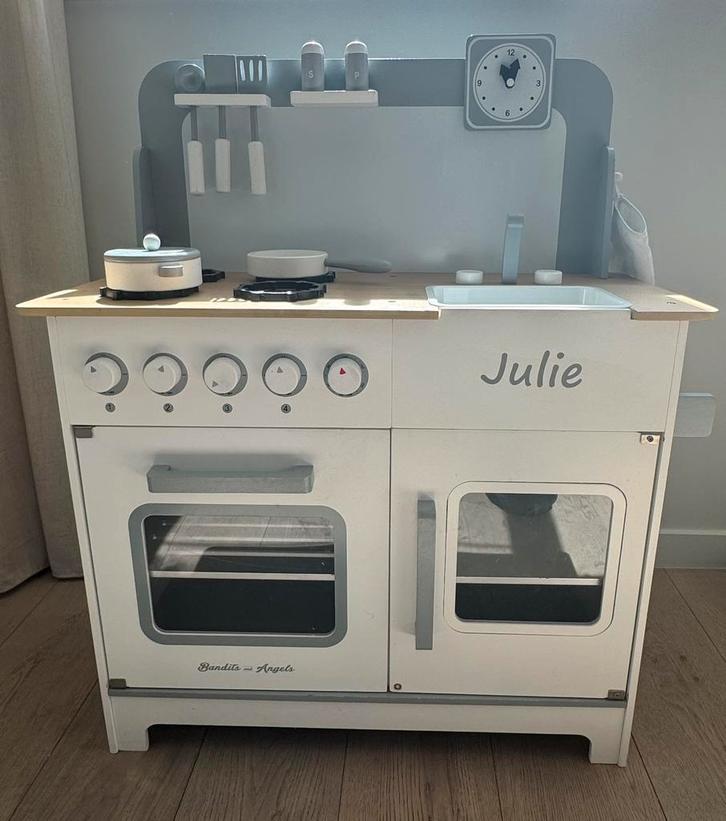 Speelgoedkeuken met toebehoren, Kinderen en Baby's, Speelgoed | Speelkeukens, Gebruikt, Hout, Ophalen