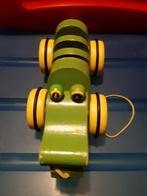 Vintage houten alligator trekspeeltje houten baby, Ophalen of Verzenden