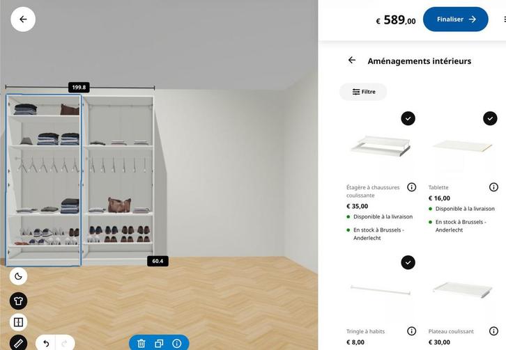 2 IKEA PAX kledingkasten, Huis en Inrichting, Kasten | Stellingkasten, Gebruikt, Ophalen