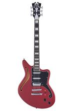 D'Angelico Premier Bedford SH Oxblood Offset Guitar, Ophalen of Verzenden, Zo goed als nieuw, Semi-solid body
