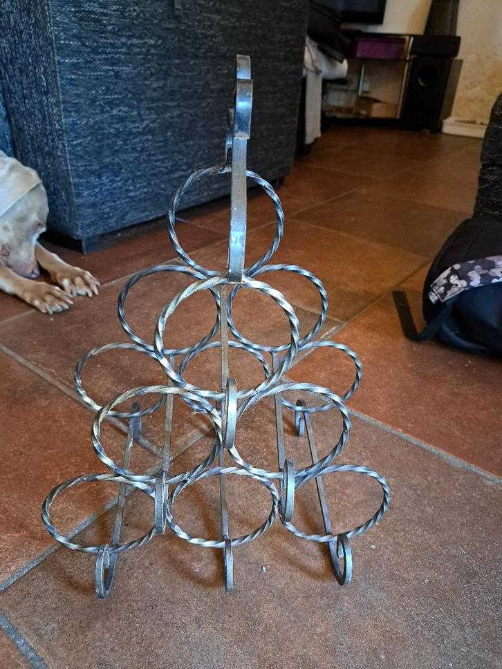 Porte-bouteille en fer forgé, Huis en Inrichting, Woonaccessoires | Wijnrekken, Zo goed als nieuw, Metaal, 5 tot 15 flessen, Ophalen