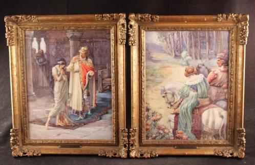 Twee originele aquarellen van Lourens Alma-Tadema, Antiek en Kunst, Kunst | Schilderijen | Klassiek, Ophalen of Verzenden
