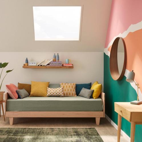 Massief houten bed uitschuifbaar in de breedte 80-160x200, Huis en Inrichting, Fauteuils, Nieuw, Hout, 75 tot 100 cm, 75 tot 100 cm