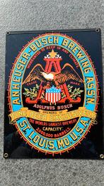 Emaille bord Anheuser-Busch, Verzamelen, Ophalen, Zo goed als nieuw, Reclamebord