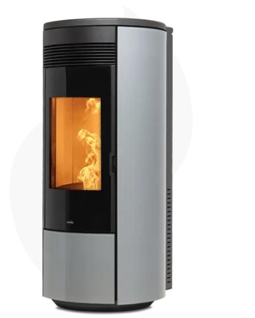 -25%! Pelletkachel Nobis A11 Round Glass Silver, Huis en Inrichting, Kachels, Nieuw, Vrijstaand, Pelletkachel, Overige brandstoffen