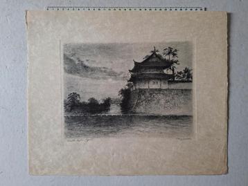 Verfijnde Japanse ets Tamimasa "Castle Nijho Kyoto" beschikbaar voor biedingen