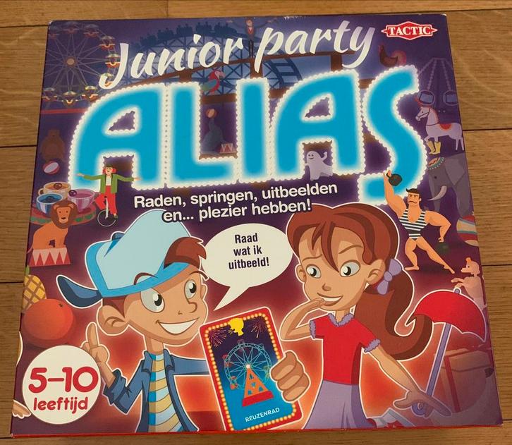 Tactic “Junior Party Alias”, Hobby en Vrije tijd, Gezelschapsspellen | Bordspellen, Zo goed als nieuw, Vijf spelers of meer, Ophalen of Verzenden