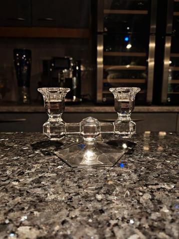 Prachtige kristallen kaarshouder gesigneerd Val St. Lambert beschikbaar voor biedingen
