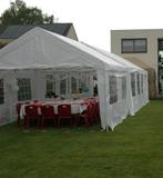 Partytent 4m tot 12m lang, 4m breed, Tuin en Terras, Partytenten, Ophalen, Partytent, Zo goed als nieuw, 4 tot 6 meter