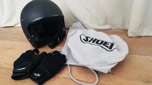 Scooter helm Shoei - Zwart + Handschoenen, Motoren, Kleding | Motorhelmen, Dames, Heren, Overige typen, XS, Shoei, Tweedehands
