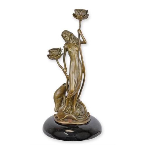 Bronzen Art Nouveau Kaarsenhouder GRATIS LEVERING, Antiek en Kunst, Antiek | Brons en Koper, Brons, Verzenden