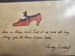 Andy Warhol  Kleine Aquarel en ingelijst  Gesigneerd  Uniek, Ophalen