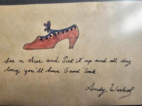 Andy Warhol  Kleine Aquarel en ingelijst  Gesigneerd  Uniek, Antiek en Kunst, Kunst | Schilderijen | Klassiek, Ophalen