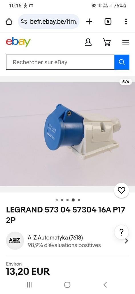 Prise 220 v Legrand, Ophalen, Gebruikt