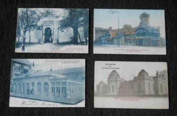 4 cartes postales de l' Exposition Universelle Liège 1905 beschikbaar voor biedingen