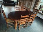 Antieke tafel en zes stoelen max acht personen, Maison & Meubles, Salles à manger complètes, Enlèvement