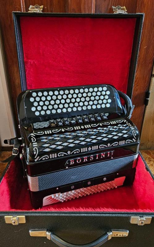 Accordeon Borsini 96 bas do1 - perfecte staat met garantie, Muziek en Instrumenten, Accordeons, Zo goed als nieuw, Knopaccordeon