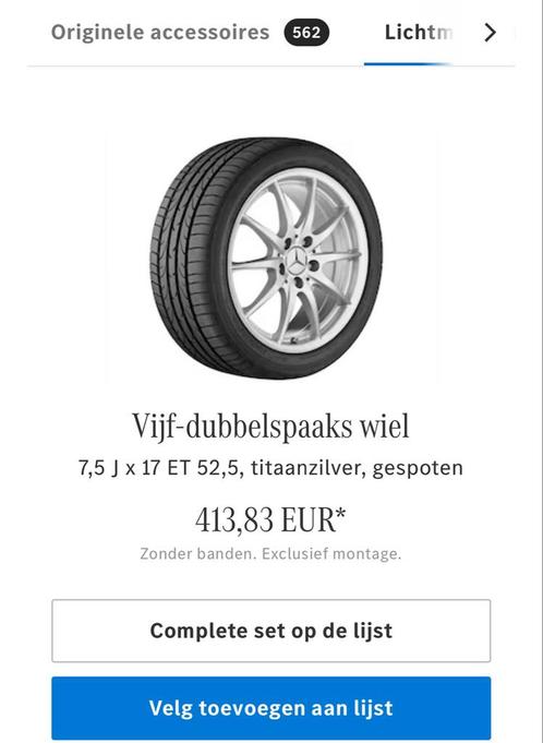 4 Mercedes 17’’ Aluminium Velgen + Winterbanden Continental, Auto-onderdelen, Banden en Velgen, Band(en), Winterbanden, 17 inch