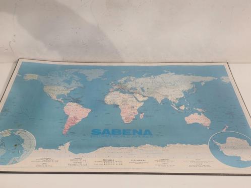 Bureaumap Sabena , bureau onderlegger , kaart in kunststof, Verzamelen, Sabenasouvenirs, Gebruikt, Ophalen of Verzenden