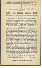 RP Victor AJM Heps oorlogsslachtoffer Juni 1940, Ophalen of Verzenden