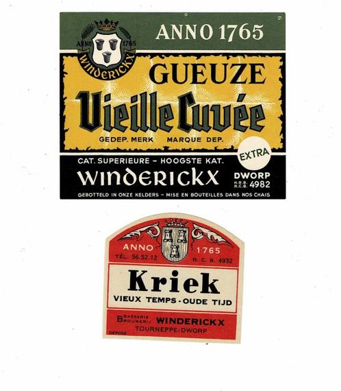 Oude bieretiketten van "WINDERICKX", Verzamelen, Biermerken, Nieuw, Overige typen, Overige merken, Verzenden