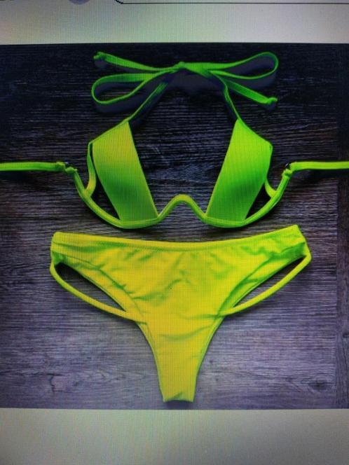 bikini NIEUW sexy neon geel maat S +gratis bikini rood pu S, Kleding | Dames, Badmode en Zwemkleding, Nieuw, Bikini, Geel, Ophalen of Verzenden