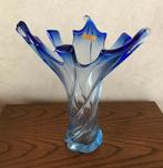 Blauw-transparante vaas in Murano glas, Antiek en Kunst, Ophalen