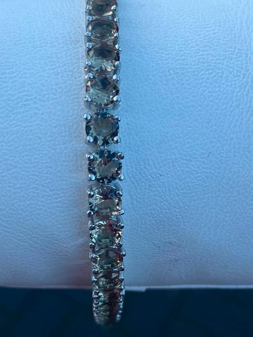 Prachtige zilveren armband met zultaniet (21 cm), Handtassen en Accessoires, Armbanden, Nieuw, Zilver, Rood, Met edelsteen, Ophalen of Verzenden