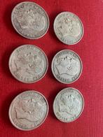 6 zilveren munten Leopold II 5 Frank 1873, Ophalen of Verzenden, Zilver