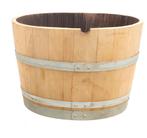Halve wijn of whiskyvaten - bloembakken - eikenhout, Tuin en Terras, Bloembakken en Plantenbakken, Ophalen, Tuin, Gebruikt, Rond