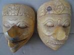Masker Indonesië masker Bali set van 2 houten maskers 1970, Ophalen of Verzenden