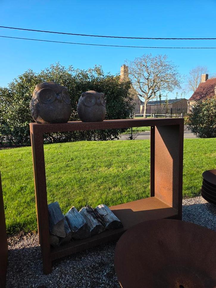 Houtopslag in cortenstaal, Tuin en Terras, Overkappingen, Ophalen