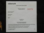 Sabena Document #038 Sabena Restaurant Brucargo - Repas C, Collections, Enlèvement ou Envoi, Neuf