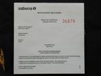 Sabena Document #038 Sabena Restaurant Brucargo - Maaltijd C, Nieuw, Ophalen of Verzenden