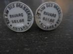 Brasserie Bavaro Belge BBB 2 porseleinen stoppen doppen, Overige merken, Glas of Glazen, Gebruikt, Ophalen of Verzenden