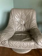 Vintage lederen draaifauteuil - lounge stoel - jaren 70, Huis en Inrichting, Fauteuils, Ophalen, Leer, Vintage - jaren 70/80