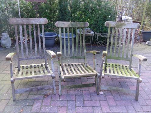 3 tuinstoelen, Tuin en Terras, Tuinstoelen, Gebruikt, Inklapbaar, Ophalen