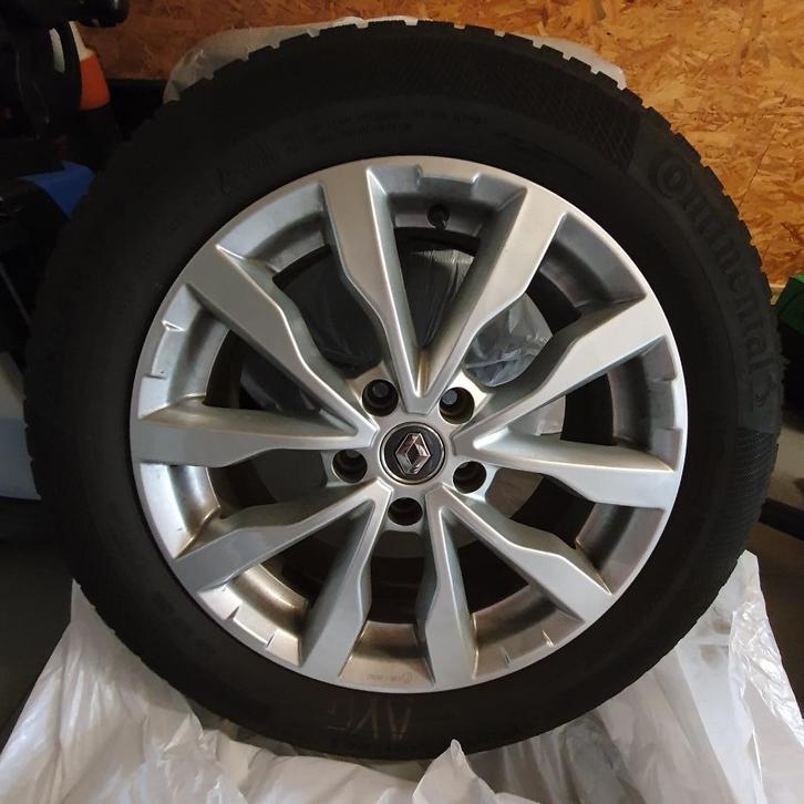 4 Renault-velgen + Continental-banden, Auto-onderdelen, Banden en Velgen, Banden en Velgen, Zomerbanden, 17 inch, 225 mm, Personenwagen