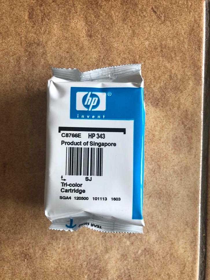 HP 343(C8766E)cartridge nieuw—driekleurig(cyaan/magenta/geel, Computers en Software, Printerbenodigdheden, Nieuw, Cartridge, Ophalen of Verzenden