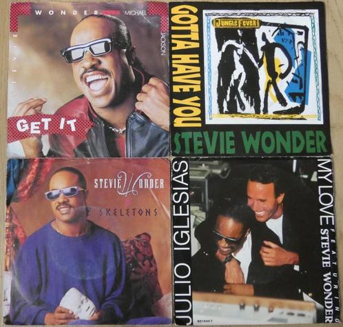 4 x 7" Stevie Wonder, Cd's en Dvd's, Vinyl | Pop, Gebruikt, 1980 tot 2000, Overige formaten, Ophalen