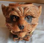terracotta hondenkopbloempot, Terracotta, Ophalen of Verzenden, Zo goed als nieuw