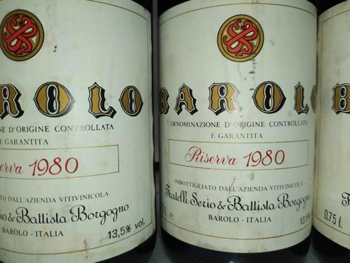 1980 Battista Borgogno - Barolo Riserva 3x, Collections, Vins, Neuf, Vin rouge, Italie, Enlèvement