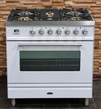 🔥Poêle Boretti Luxe 80 cm blanc & inox 5 feux 1 four, Electroménager, Comme neuf, 5 zones de cuisson ou plus, Classe énergétique A ou plus économe