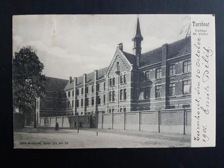 Postkaart Turnhout Collège St. Victor 1901, Verzamelen, Postkaarten | België, Gelopen, Antwerpen, Voor 1920, Ophalen of Verzenden