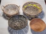 4 rieten mandjes pakket, Ophalen, Mand, Rond, Zo goed als nieuw